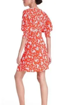 Rixo‎ for Target Red Daisy Puff Sleeve Babydoll Dress