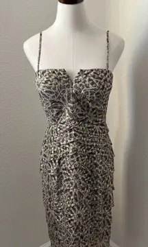 Sherrie Bloom & Peter Noviello Chetta B Black Gold Cocktail Dress Size 6‎