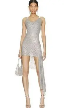 Poster Girl Marjan Mini Dress in Meteorite Medium New Womens Chainmail