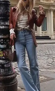 Re/Done Levi’s Two‎ Tone Ultra High Rise 70s Wide Leg Jeans