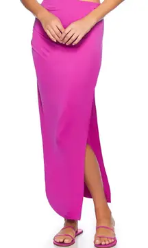 NWT SUSANA MONACO Viscose Side Gathered Slit Skirt in Supernova Sz Small  $218