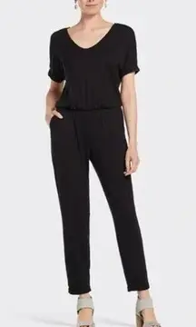 Michael Stars Short Sleeve Jersey Jumpsuit Black XS