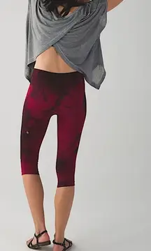 Lululemon In The‎ Flow Crop II Seamless Leggings Wine Berry / Bordeaux Drama 8