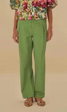 FARM RIO Green Pleat Pants