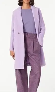 J CREW The Daphne Topcoat in Italian Boiled Wool in Lavender Size 6 Petite