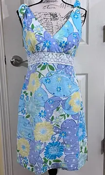 Vintage Lilly Pulitzer White King Crab Sleeveless Dress