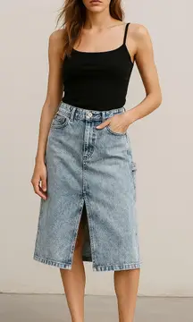 Denim Forum ’90s Carpenter Midi Pencil Skirt — Size 26