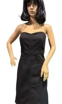 NWT 2011 Gap black denim strapless stretchy patchwork dress 12