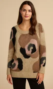 Kate Spade Womens Wool Mohair Rose‎ Intarsia Sweater Large