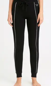 Victoria’s Secret PINK NWTYoga Jogger Pants Black with White Piping Women.S (K8!