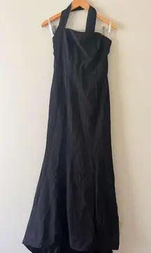 Black Formal One Shoulder Long Bridesmaid Prom Dress Size 6