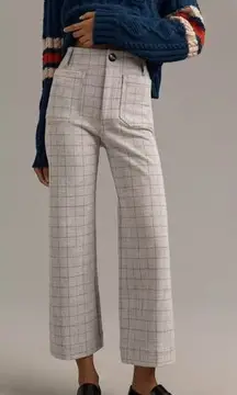 Anthropologie Plaid Crop Wide-Leg Pants by Maeve 25