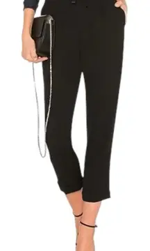 Vince Side Strap Jogger‎ Black Pleated aFront Cropped Cuffed Tie Waist Pull On