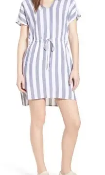 Rails Wren Stripe Linen Mini Dress Women’s L Nautical Preppy Coastal Beach