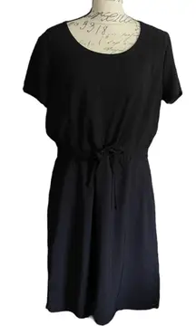 32 Degrees Cool Black Round Neck Elastic Waist Dress Large NWOT