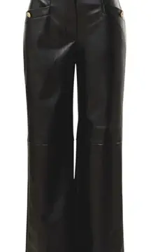 Derek Lam 10 Crosby x RTR Flare Faux Leather Sailor Pant in Black, Size US 12