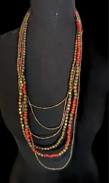 #401 VINTAGE ANTHROPOLOGIE Long Multi Bead Necklaces