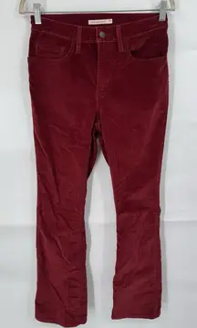 Levi’s 725 High Rise Bootcut Corduroy Jean Women 27 Red Western Bohemian‎ Preppy