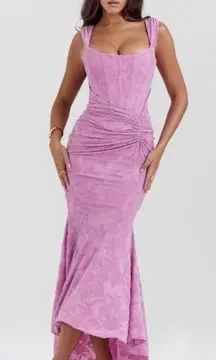 HOUSE OF CB &#x27;Cesca&#x27; Rose Pink Floral Maxi Dress NWOT size M