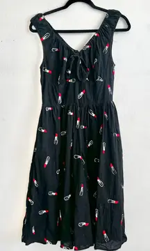 Voodoo Vixen Lipstick Dress Pinup 50s Retro Rockabilly Vintage Style Black XL