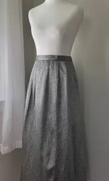 Vintage ‘90s Carlisle Black & Silver Metallic Textured Maxi Skirt