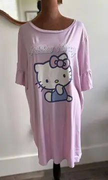 Hello Kitty Sleep Dress Women's Ruffle Sleeve‎ Cute Kawaii L/G