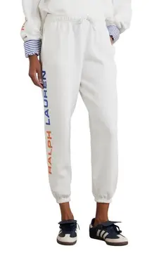 Polo Ralph Lauren flag logo fleece white sweatpant small