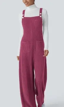 NWT  XS Ribbed Knit Adjustable Strap Button Multiple Pockets Overall