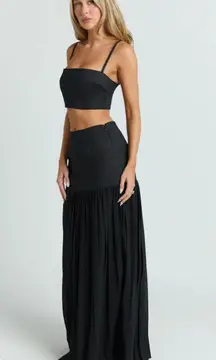 Showpo black two piece skirt set 