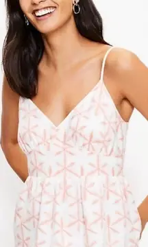 Loft Pink Tank Top Size small White Acid Print New Without Tag Babydoll linen