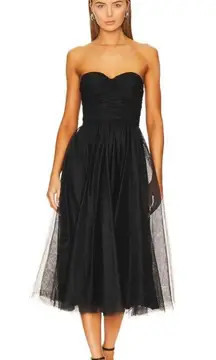NWT Zimmermann Black Tulle Mesh Overlay Corset Maxi Dress Size 4