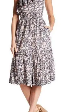 REBECCA TAYLOR la vie‎ Zinnia Maxi  Dress One Shoulder tiered Women’s SIZE XS