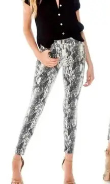 Pistola Revolve Snake Skin Print Skinny Jeans 24 Raw Hem Edgy Statement Mobwife