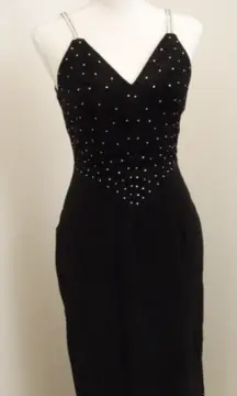 Gorgeous Classic Vintage 80’s Black Suede Leather Dress