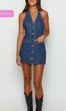 Corbin Denim Halter Neck Mini Dress