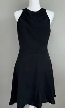 NWT Beachsissi Black Dress Sleeveless Sz L Knee Length Little Black Dress Ruched