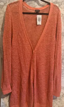 Torrid 4 Plus Size Blush Long Sleeve Mesh Boyfriend Cardigan 4x 26 NWT‎