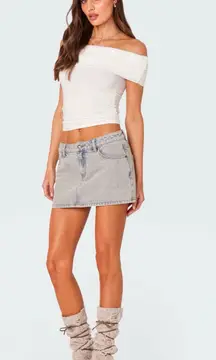Edikted Mini Denim Skirt
