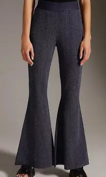 Anthropologie Pilcro Sweater Knit Pants Flared Pull On Indigo Blue Size Small
