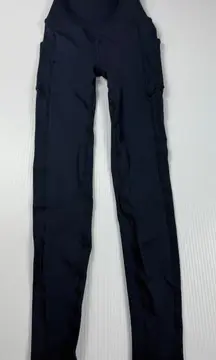 Fabletics SculptKnit Leggings High Waisted‎ with Pockets Athletic Blue Size S