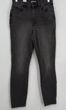 Good‎ American good waist crop black jeans 10/30