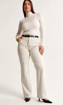 24S Abercrombie white pants w/ faux leather trim