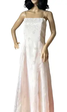 Jessica McClintock Gunne Sax Millennium 2000 pink Floral Gown Size small