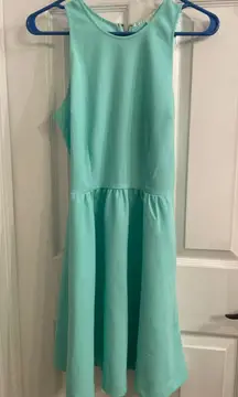 Teal Zipper Back Dress