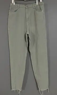 Missguided Women's Tall Riot High Waisted Raw Hem Mom Jeans Sand Size 10