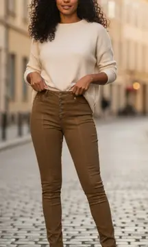 Ulla Johnson Button Fly High-Rise Straight Leg Pants in Camel Size 2