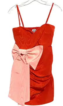 Future Collective Red Dress XXS Pink Bow Retro Cocktail Party NYE HOCO NWT