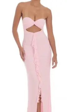 midi or maxi dresses Women's Love Me Softly Aqua Blue Floral Bustier Maxi Dress | Size: M