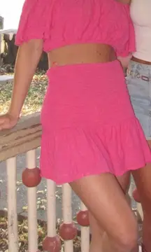 Blue Blush Set Two-Piece hot pink ruffle