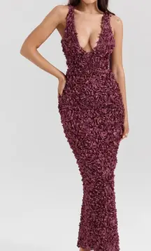 House of CB Deep Purple Textured Gown